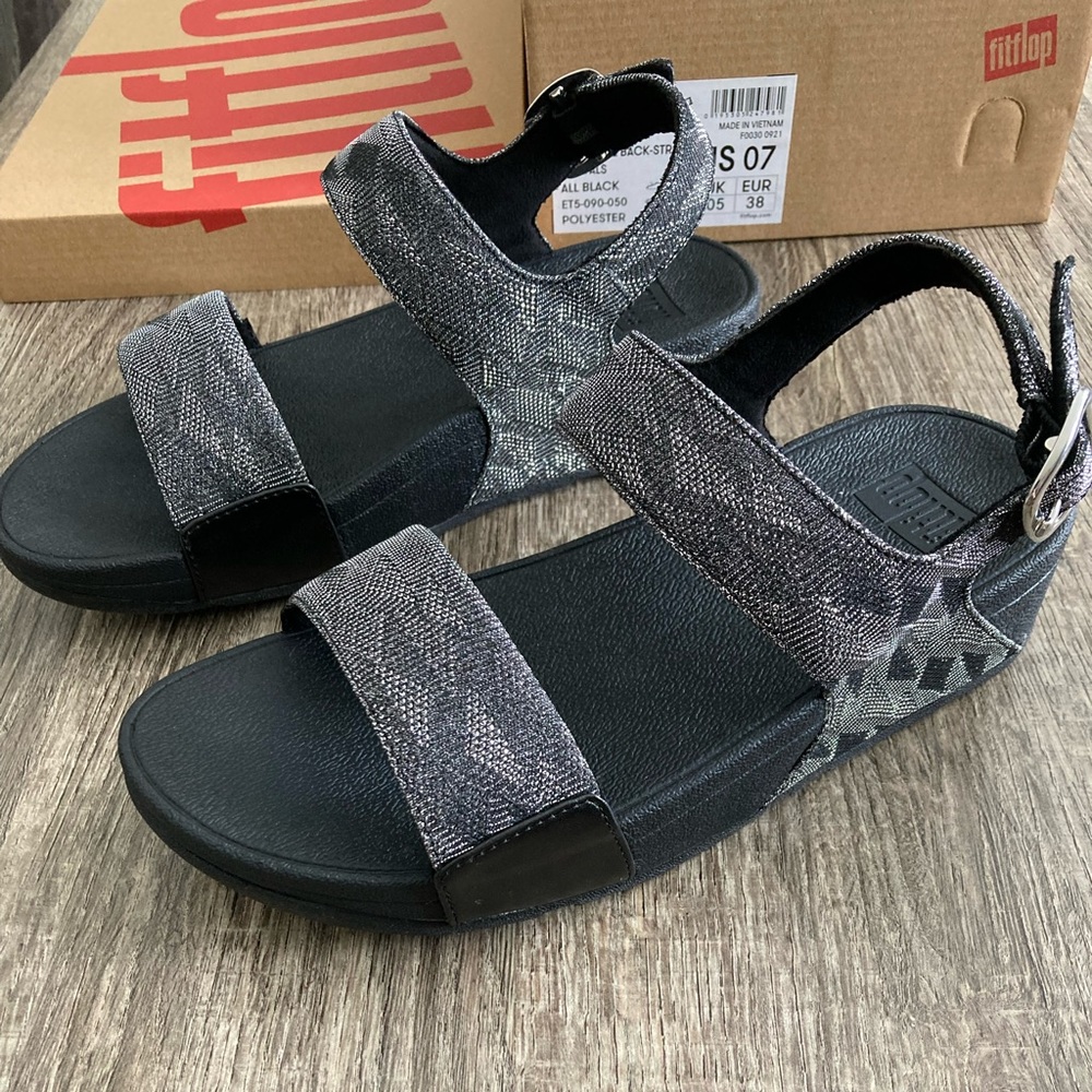 Fitflop Lulu Glitz size 7 back-strap sandals - NWT